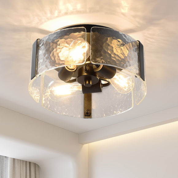 LIBOZMKO Black Semi Flush Mount Ceiling Light - 13