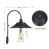 XIFEINIU Solar Barn Lights Outdoor, 2PCS Waterproof Metal Solar Wall Light Fixture, Rustic Vintage Gooseneck Wall Mount Lights with Gold Interior, for Shed Chicken Coop Farmhouse Patio Porch Garage