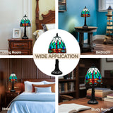 LIBOZMKO Tiffany Style Table Lamp - Dragonfly Stained Glass Lamps 6 Inch Vintage Bedside Lamp for Bedroom Living Room, Desk Reading Light Includes LED Bulb Antique Home Decor Ideal Gifts for Family Friends