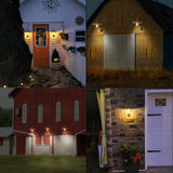 XIFEINIU Solar Barn Lights Outdoor, 2PCS Waterproof Metal Solar Wall Light Fixture, Rustic Vintage Gooseneck Wall Mount Lights with Gold Interior, for Shed Chicken Coop Farmhouse Patio Porch Garage