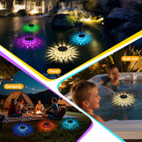 Solar Floating Pool Lights IP67 Waterproof, 2 Light Modes Auto ON Off, Solar Pool Lights for Above Ground Pools with RGB & Warm White for Pool, Garden, Party, Yard Décor, Pathway, Lawn 2PCS