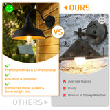 XIFEINIU 12.4" Dome Gooseneck Barn Light, Outdoor Anti-Rust&Waterproof Farmhouse Wall Sconce, Outdoor Wall Lanterns for Porch/Patio, E26 Base 100W Max(Black 2-Pack Exterior Lighting Fixtures)