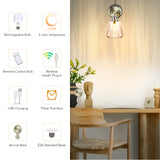 Battery Operated Wall Sconce with Remote Bulb, Plug-in or Hardwired, Rechargeable 3-Color Temperature Bulb (3000K/4000K/6500K), Vintage Amber Glass Shade for Bedroom, Living Room(Trapezoid 1-Pack)