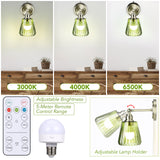 Battery Operated Wall Sconce with Remote Bulb, Plug-in or Hardwired, Rechargeable 3-Color Temperature Bulb (3000K/4000K/6500K), Vintage Green Glass Shade for Bedroom, Living Room(Trapezoid 1-Pack)
