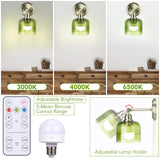 Battery Operated Wall Sconce with Remote Bulb, Plug-in or Hardwired, Rechargeable 3-Color Temperature Bulb (3000K/4000K/6500K), Vintage Green Glass Shade for Bedroom, Living Room(Bowl 1-Pack)