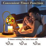 XIFEINIU Candle Warmer Lamp with Timer Dimmer, Adjustable Height Tiffany Sunflower Style Stained Glass Lamp Candle Warmer with 2 Bulbs, Mother's Day Birthday Gifts Women New Home Bedroom Decor for Jar Candles