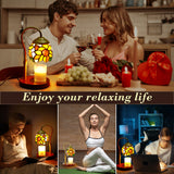XIFEINIU Candle Warmer Lamp with Timer Dimmer, Adjustable Height Tiffany Sunflower Style Stained Glass Lamp Candle Warmer with 2 Bulbs, Mother's Day Birthday Gifts Women New Home Bedroom Decor for Jar Candles