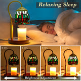 XIFEINIU Candle Warmer Lamp with Timer Dimmer, Adjustable Height Tiffany Style Stained Glass Lamp Candle Warmer with 2 Bulbs,Mothers Day Birthday Gifts New Home Bedroom Decor for Jar Candles