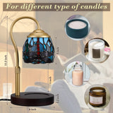 XIFEINIU Candle Warmer Lamp with Timer Dimmer, Adjustable Height Tiffany Style Stained Glass Lamp Candle Warmer with 2 Bulbs,Mothers Day Birthday Gifts New Home Bedroom Decor for Jar Candles