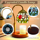 XIFEINIU Candle Warmer Lamp with Timer Dimmer, Adjustable Height Tiffany Style Stained Glass Lamp Candle Warmer with 2 Bulbs,Mothers Day Birthday Gifts for Women New Home Bedroom Decor for Jar Candles