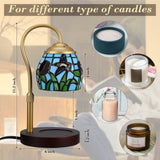 XIFEINIU Candle Warmer Lamp with Timer Dimmer, Adjustable Height Tiffany Style Stained Glass Lamp Candle Warmer with 2 Bulbs,Mothers Day Birthday Gifts for Women New Home Bedroom Decor for Jar Candles