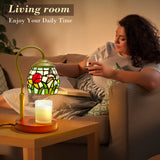 XIFEINIU Candle Warmer Lamp with Timer Dimmer, Adjustable Height Tiffany Style Stained Glass Lamp Candle Warmer with 2 Bulbs,Mothers Day Birthday Gifts for Women New Home Bedroom Decor for Jar Candles