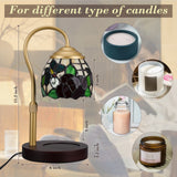 XIFEINIU Candle Warmer Lamp with Timer Dimmer, Adjustable Height Tiffany Style Stained Glass Lamp Candle Warmer with 2 Bulbs,Mothers Day Birthday Gifts for Women New Home Bedroom Decor for Jar Candles