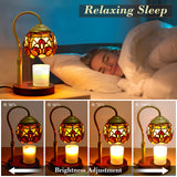 XIFEINIU Candle Warmer Lamp with Timer Dimmer, Adjustable Height Tiffany Baroque Style Stained Glass Lamp Candle Warmer with 2 Bulbs,Mother's Day Birthday Gifts for Women New Home Bedroom Decor for Jar Candles