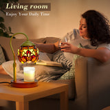 XIFEINIU Candle Warmer Lamp with Timer Dimmer, Adjustable Height Tiffany Baroque Style Stained Glass Lamp Candle Warmer with 2 Bulbs,Mother's Day Birthday Gifts for Women New Home Bedroom Decor for Jar Candles