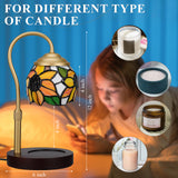 LIBOZMKO Candle Warmer Lamp - Electric Candle Lamps Timer Dimmer, Sunflower Tiffany Style Stained Glass Candle Warming Lamp Compatible with Jar Candles Gifts for Mom Women Friend