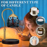 LIBOZMKO Tiffany Style Candle Warmer Lamp with Timer, Dimmable Dragonfly Stained Glass Candle Lamp Warmer,  Vintage Candle Light for Scented Candles with 2 Bulbs