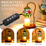 LIBOZMKO Candle Warmer Lamp - Electric Candle Lamps Timer Dimmer, Tiffany Style Stained Glass Candle Warming Lamp Compatible with Small Jar Candles Gifts for Her
