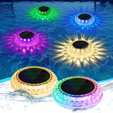 Solar Floating Pool Lights IP67 Waterproof, 2 Light Modes Auto ON Off, Solar Pool Lights for Above Ground Pools with RGB & Warm White for Pool, Garden, Party, Yard Décor, Pathway, Lawn 2PCS