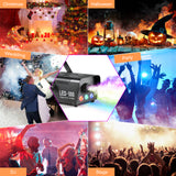 Halloween LED Fog Machine, 500W Portable Smoke Machine for Parties with Wireless and Wired Remote Control, Suitable for Wedding, Halloween, Parties and Stage Effect
