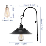 XIFEINIU Solar Barn Lights Outdoor, 2pcs Black Rustic Vintage Porch Barn Light with Wall Mount Exterior, Gooseneck Metal Wall Light Fixture for Farmhouse, Patio, Garden, Deck, Shed and Courtyard