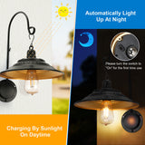 XIFEINIU Solar Barn Lights Outdoor, 2pcs Black Rustic Vintage Porch Barn Light with Wall Mount Exterior, Gooseneck Metal Wall Light Fixture for Farmhouse, Patio, Garden, Deck, Shed and Courtyard